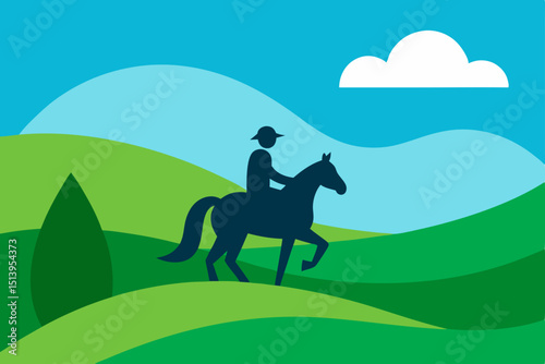 man riding a horse in the mountains