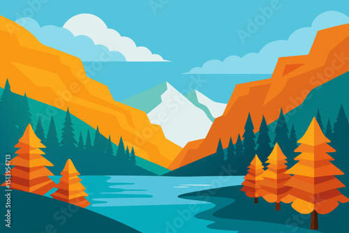 winter landscape with mountains