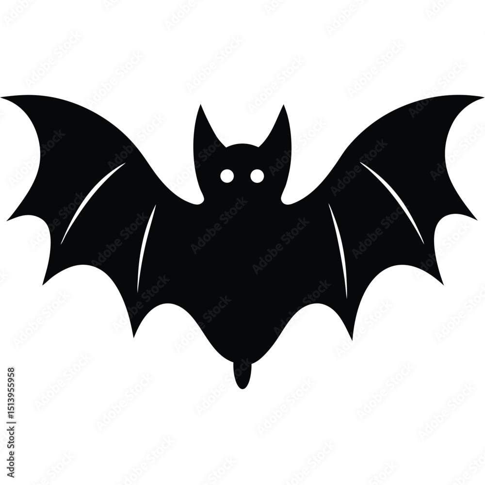 Obraz premium Simple black bat silhouette vector illustration for halloween and spooky themed designs