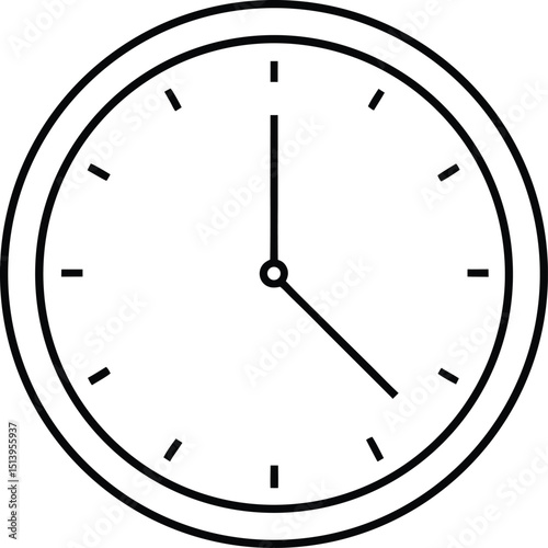 clock line art
