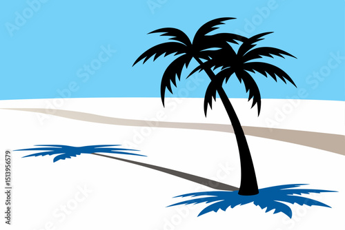 palm tree on the sea