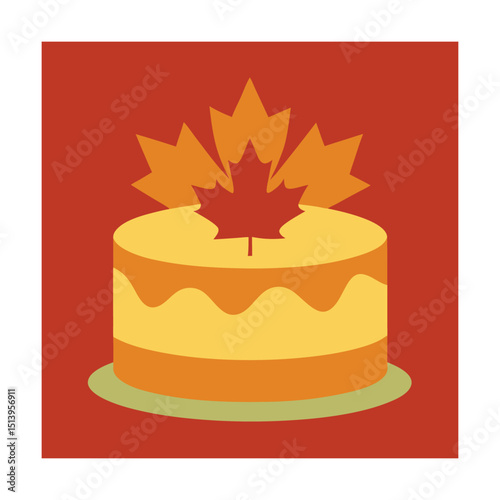 Autumn maple leaf cake delicious fall treat