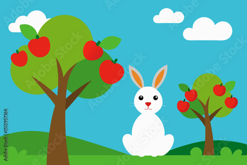 easter bunny with easter eggs
