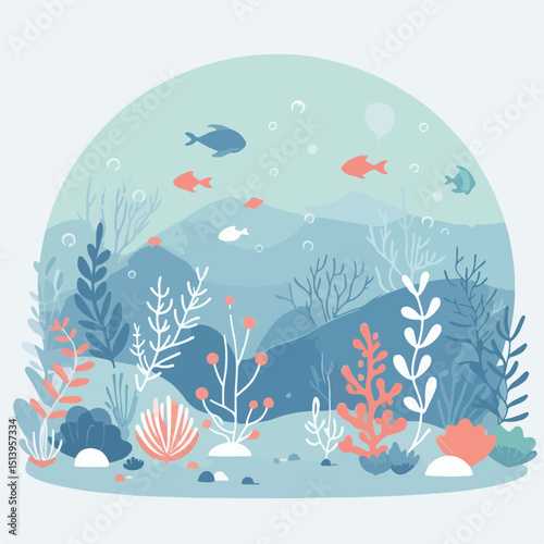 vector underwater scenery