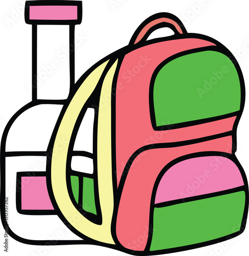 Milk bottle and can illustrations with containers in cartoon vector style