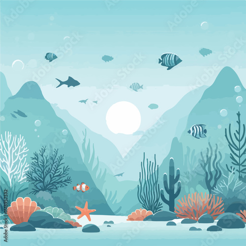 vector underwater scenery