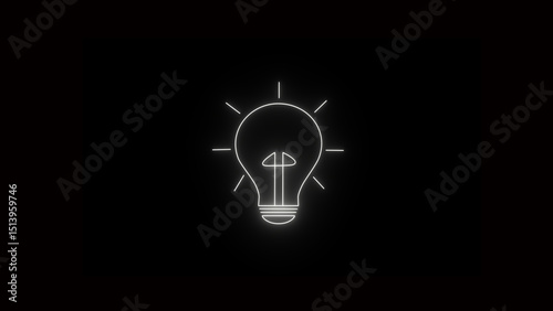 Abstract white bulb on a black background.