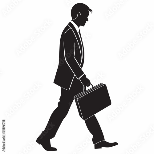 Corporate executive in motion