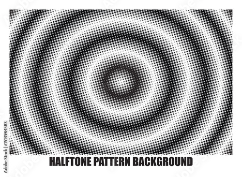 black and white abstract spiral radial halftone effect background wallpaper 