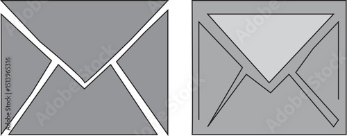 Message Envelope, Or Letter Envelope Thin Line Art Vector Icon Images
