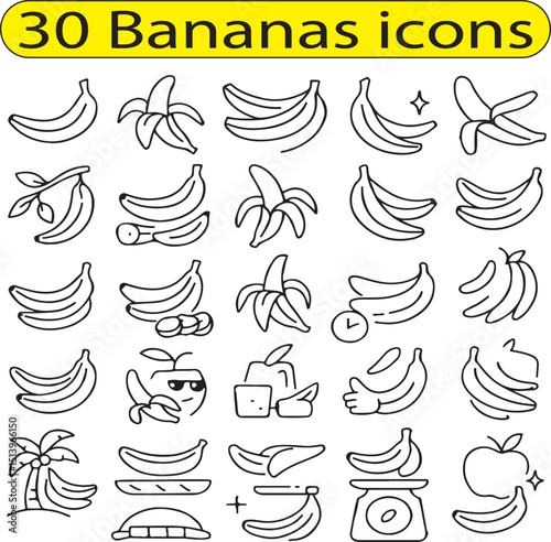 30 Banana Icons