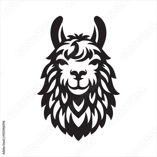 llama head silhouette vector