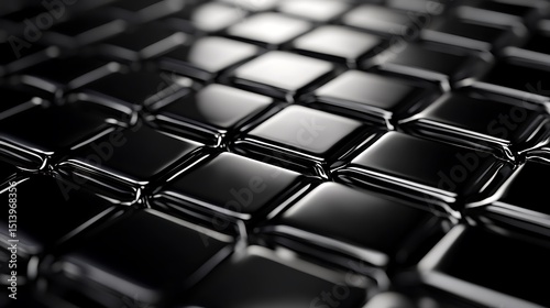 A futuristic black metal pattern with smooth reflections and subdued illumination

