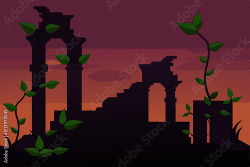 halloween background with cemetery