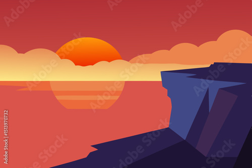 sunset on the sea