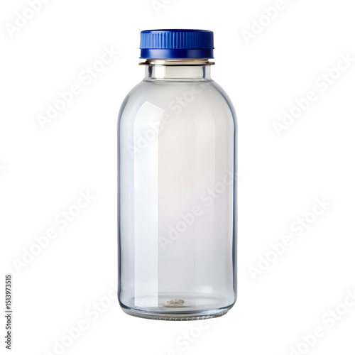 White Transparent Bottle With Blue Cap