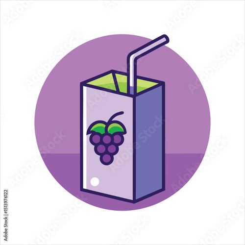 Colorful Grape Juice Pack Design Vector Illustration