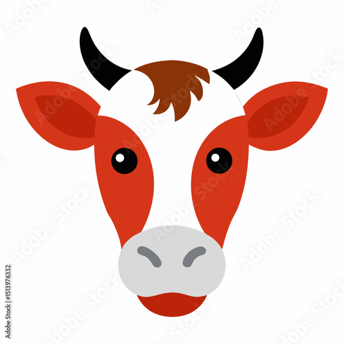 funny cow isolated on white
