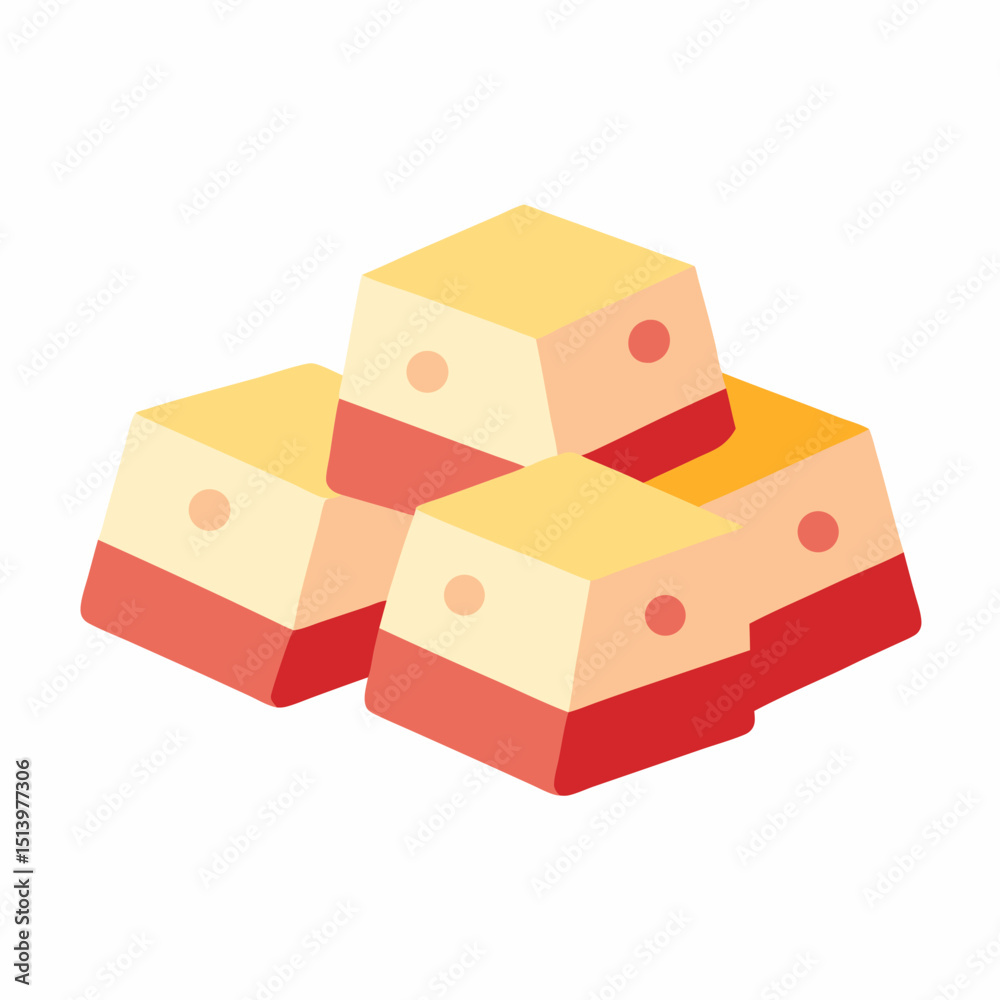 Obraz premium flat-illustration-of-turkish-delight-pieces-on-whi.svg