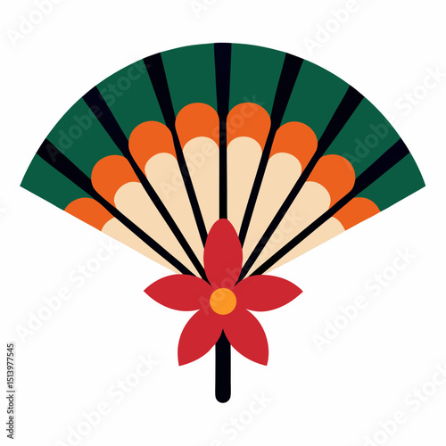 colorful fan isolated on white