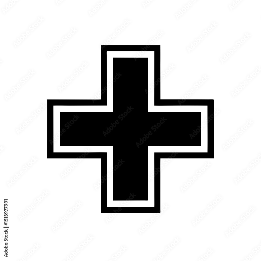 Fototapeta premium Hospital Cross Icon Vector Flat and Clean Look