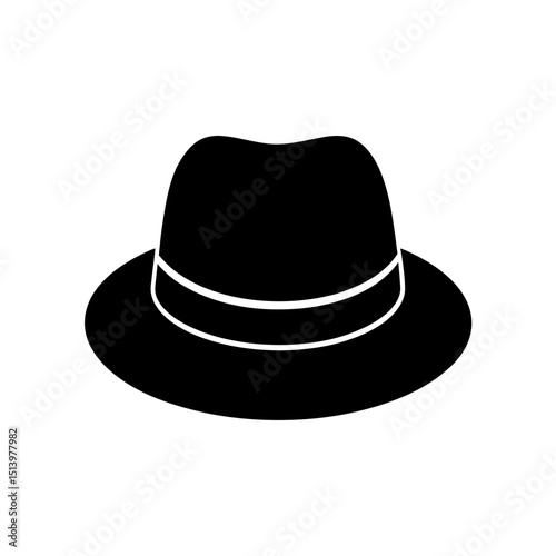 Homburg Hat Vector Icon Front View Simple Style