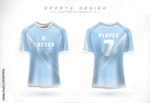 Soccer jersey Template. Sport t-shirt Design front and back view