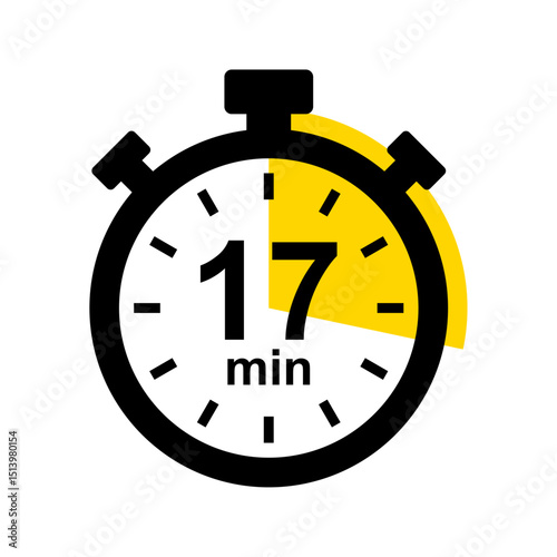 17 minute timer. Stopwatch icon