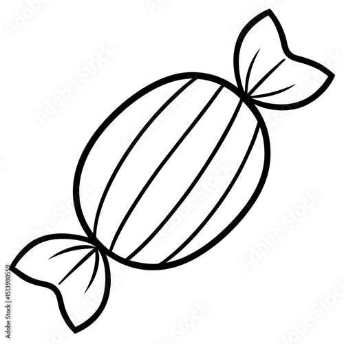 Candy tasty treat word in hand drawn sketch style Line Art Vector illustration