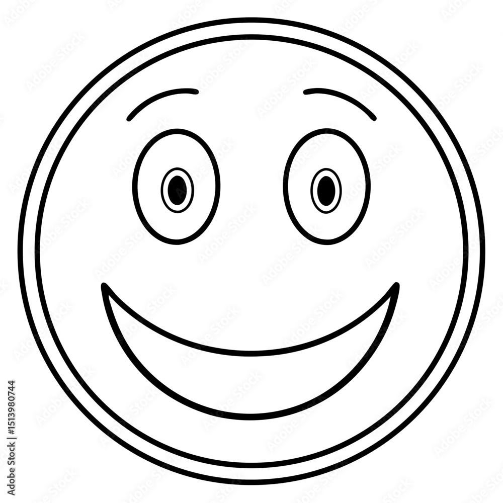 Smile happy facial expression word in sketch form Line Art Vector illustration Smile happy facial expression word in sketch form Line Art Vector illustration