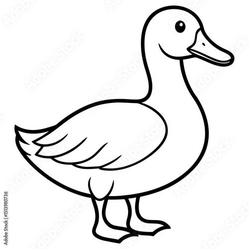 Quack duck sound inspired sketch word design Line Art Vector illustration
