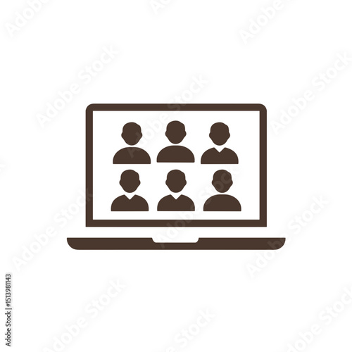 Laptop screen displaying multiple user profiles in a video call  