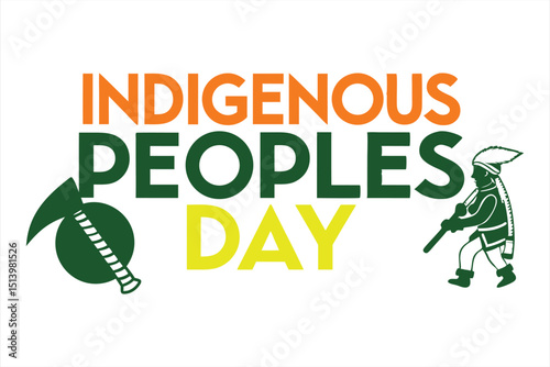 Indigenous Peoples Day Bold Typography Text on White Background.