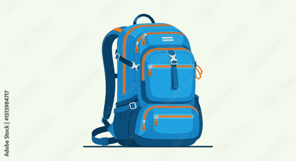 Naklejka premium Blue Backpack Illustration | School Bag Clipart for Students 
