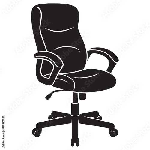 Black chair silhouettes group. Chair, table, bench & Seating icons set
