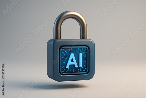 AI Padlock Security Concept