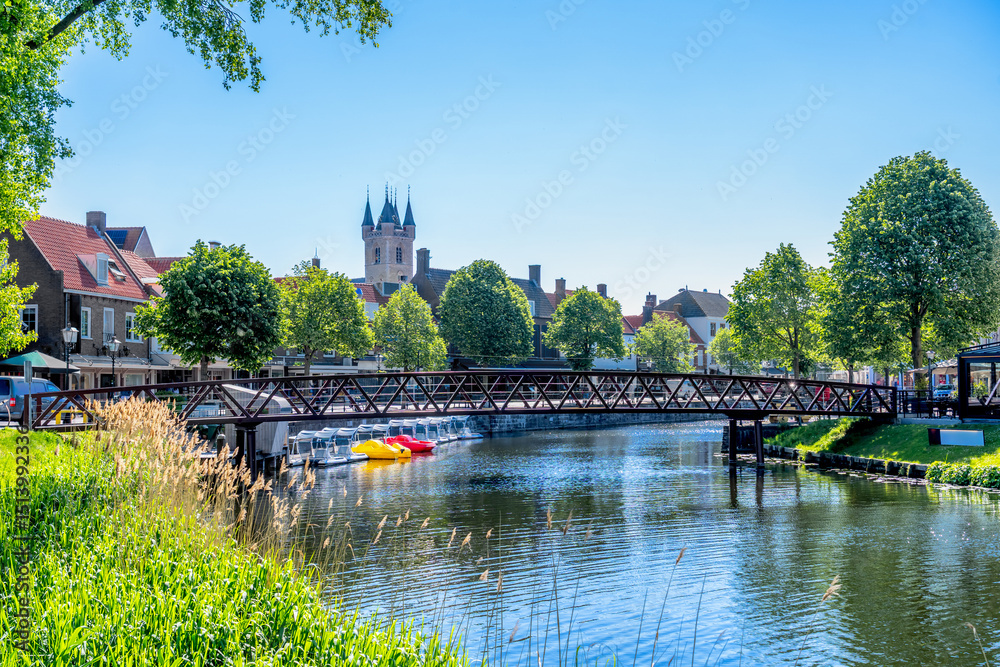 Fototapeta premium Blick auf Sluis, Niederlande 