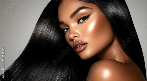 background, Perfect for advertisement for beauty products, specifically hair care products, generative AI