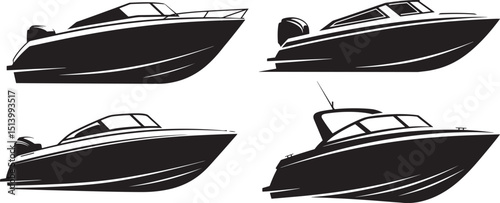 boat on white background