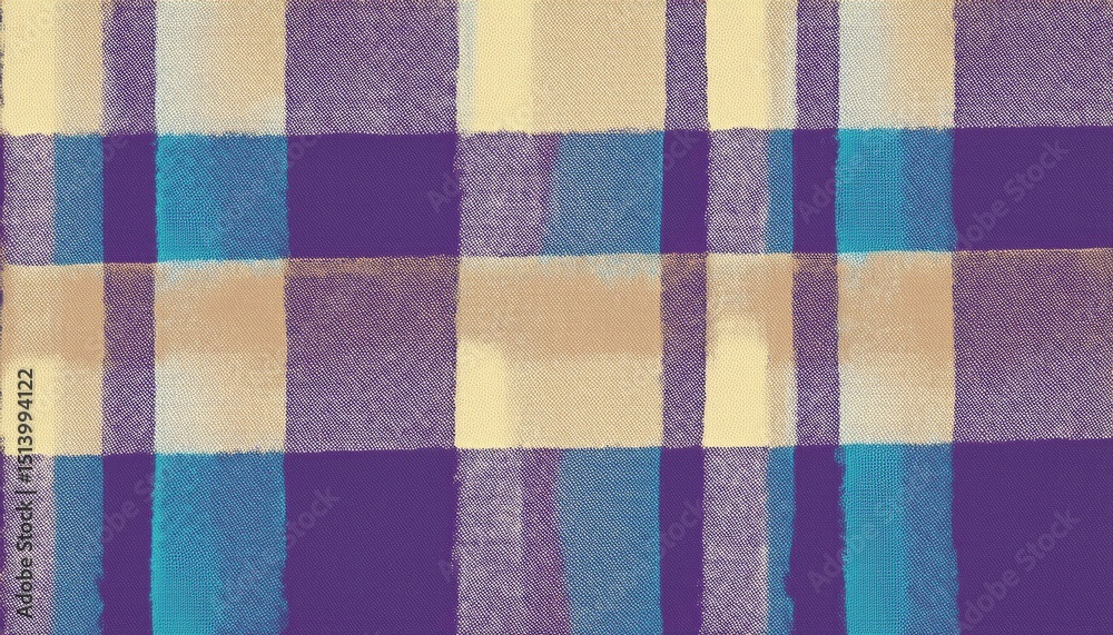 colorful retro plaid textile pattern with yellow, blue, and purple checkered blocks for fabric design, web background, print layout, or branding texture colorful retro plaid textile pattern with yellow, blue, and purple checkered blocks for fabric design, web background, print layout, or branding texture