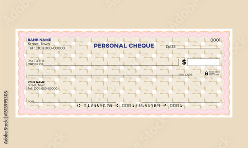 Bank Check Vector guilloche pattern for Designers and Creators