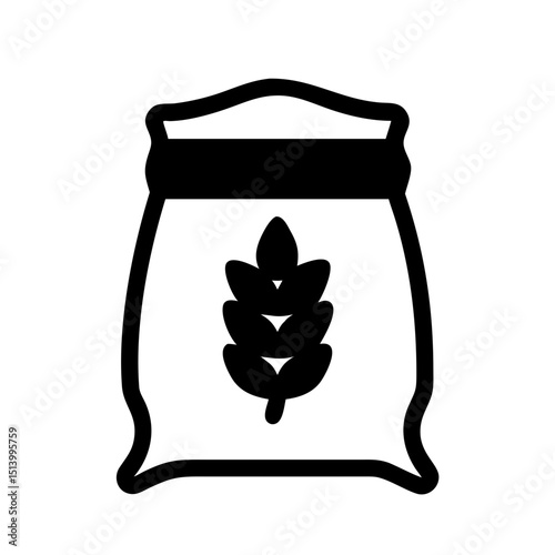 Wheat flour sack vector icon illustration for agriculture and bakery products design needs