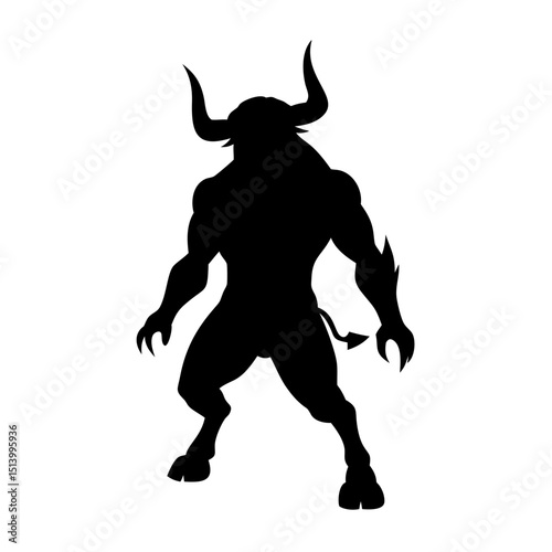 Download minotaur silhouette vector art illustration of mythological creature design graphic image