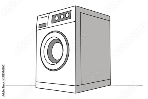 White Background Laundry Dryer Vector Image