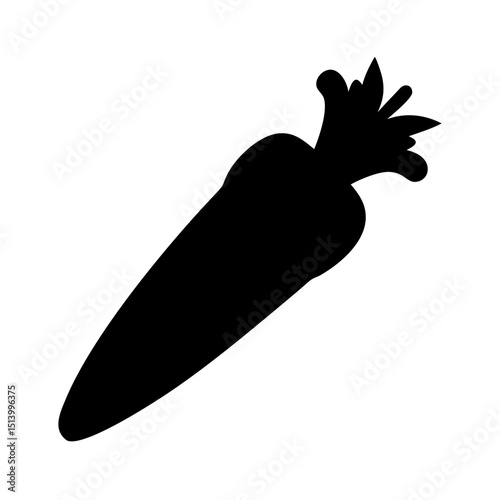 Isolated carrot silhouette vector illustration for healthy eating and vegan lifestyle designs and art