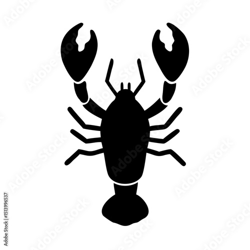 Lobster clip art vector graphic seafood illustration crustacean marine life silhouette design icon