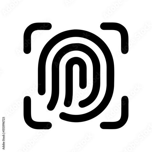 Fingerprint scan identification security authentication biometric access control system icon vector