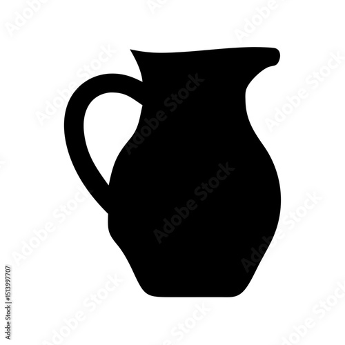 Black silhouette of a classic pitcher vector illustration for kitchenware and tableware designs