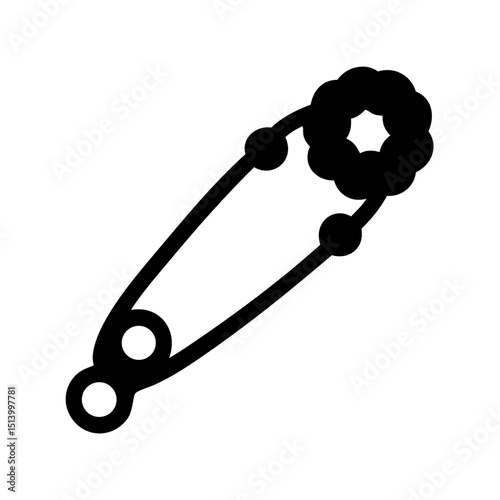 Decorative safety pin brooch vector graphic for fashion accessory and jewelry design needs