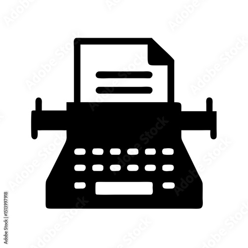 Vintage typewriter vector illustration for writing journalism and creative content creation concept design
